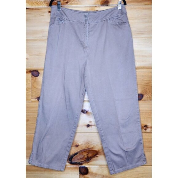 Bill Blass Jeans Capri Stretch With Front Pockets Size 12 Khaki - Picture 4 of 9
